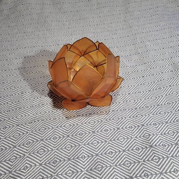 Zodax Smoke Brown Capiz Lotus Tea Light Candle Holder - Picture 4 of 13